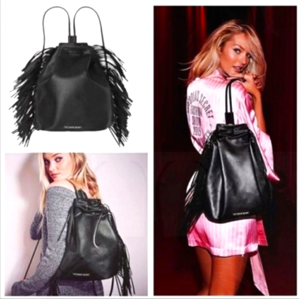 Victorias Secret Drawstring Fringe Backpack